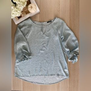 Mint polka dot blouse